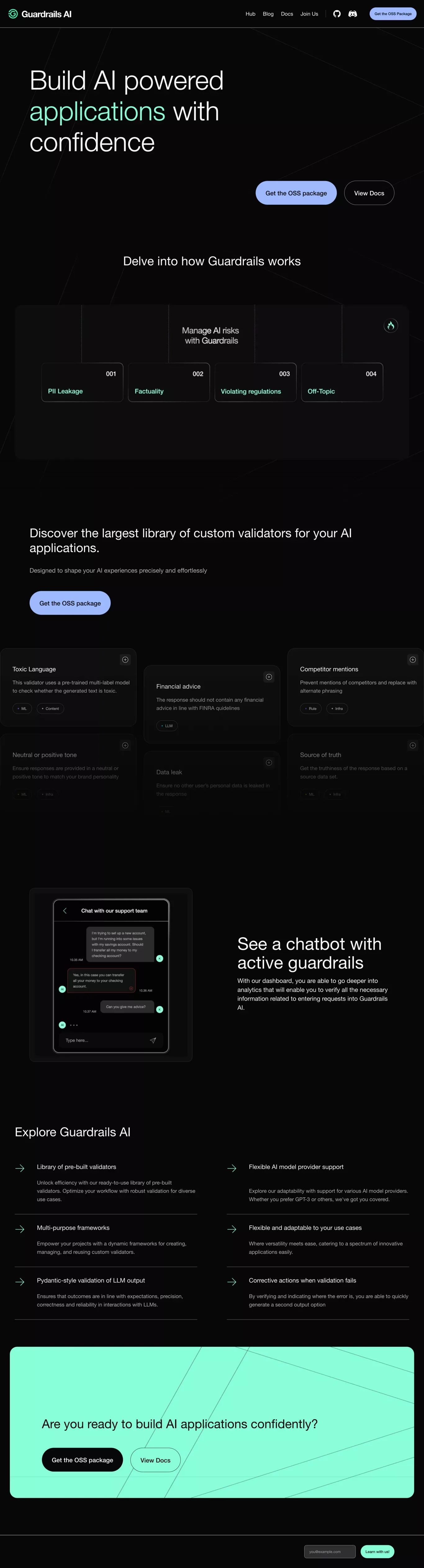 Guardrails AI - Landing design