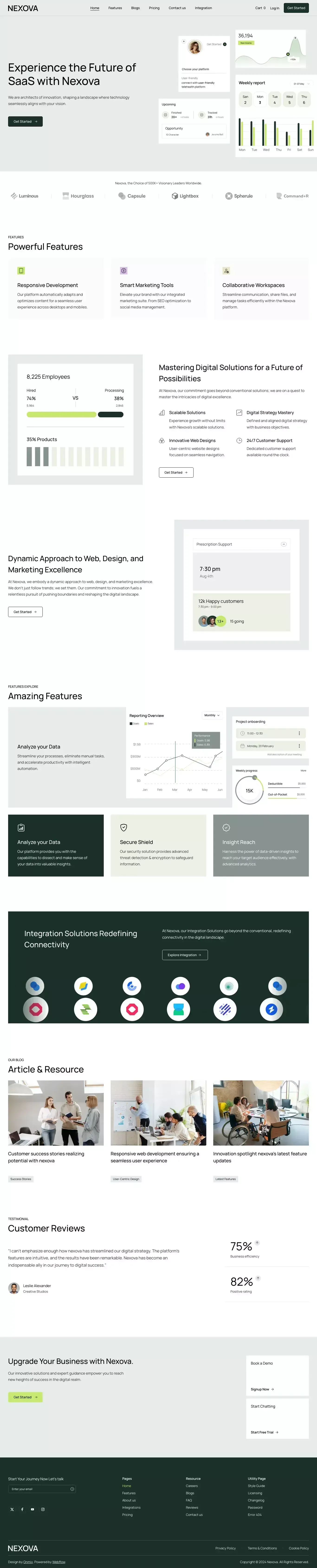 Nexova - Webflow Ecommerce website template - Template design