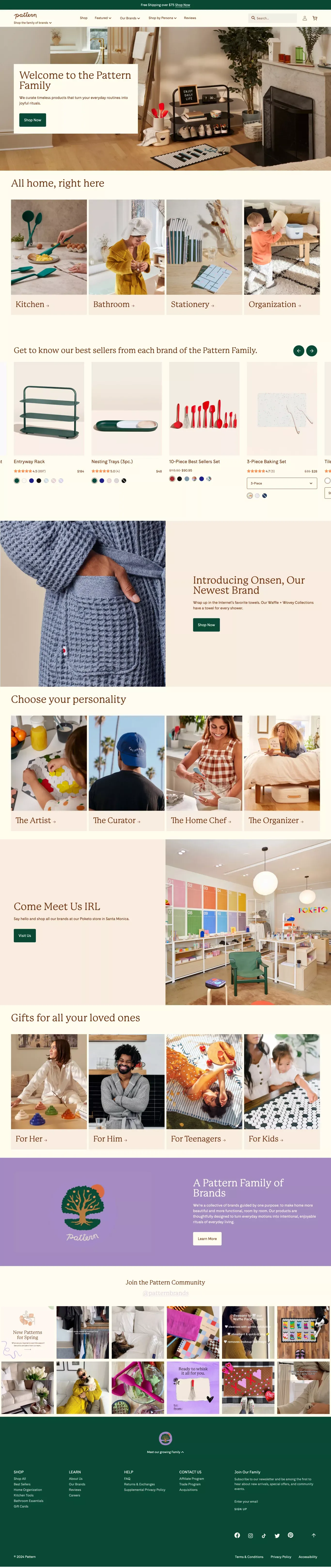 Pattern Brands - Ecommerce design
