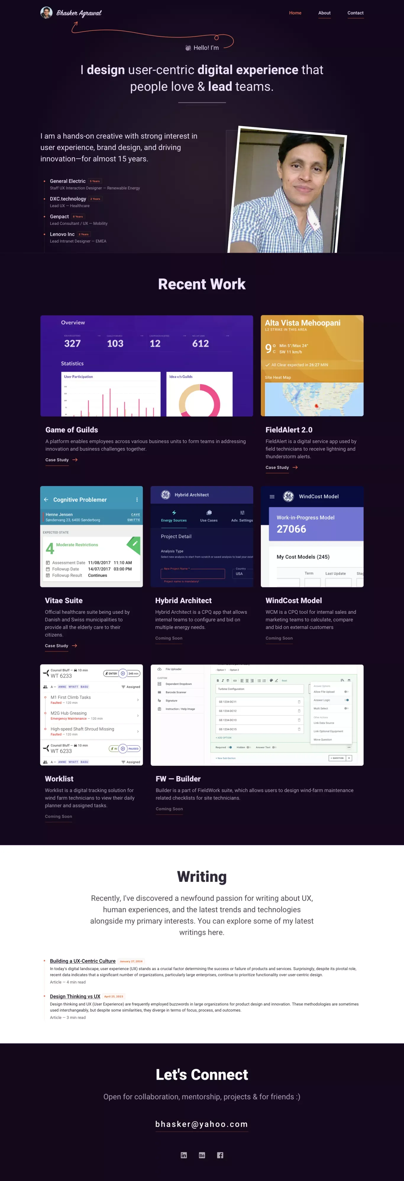 UX Portfolio of Bhasker Agrawal - Portfolio design