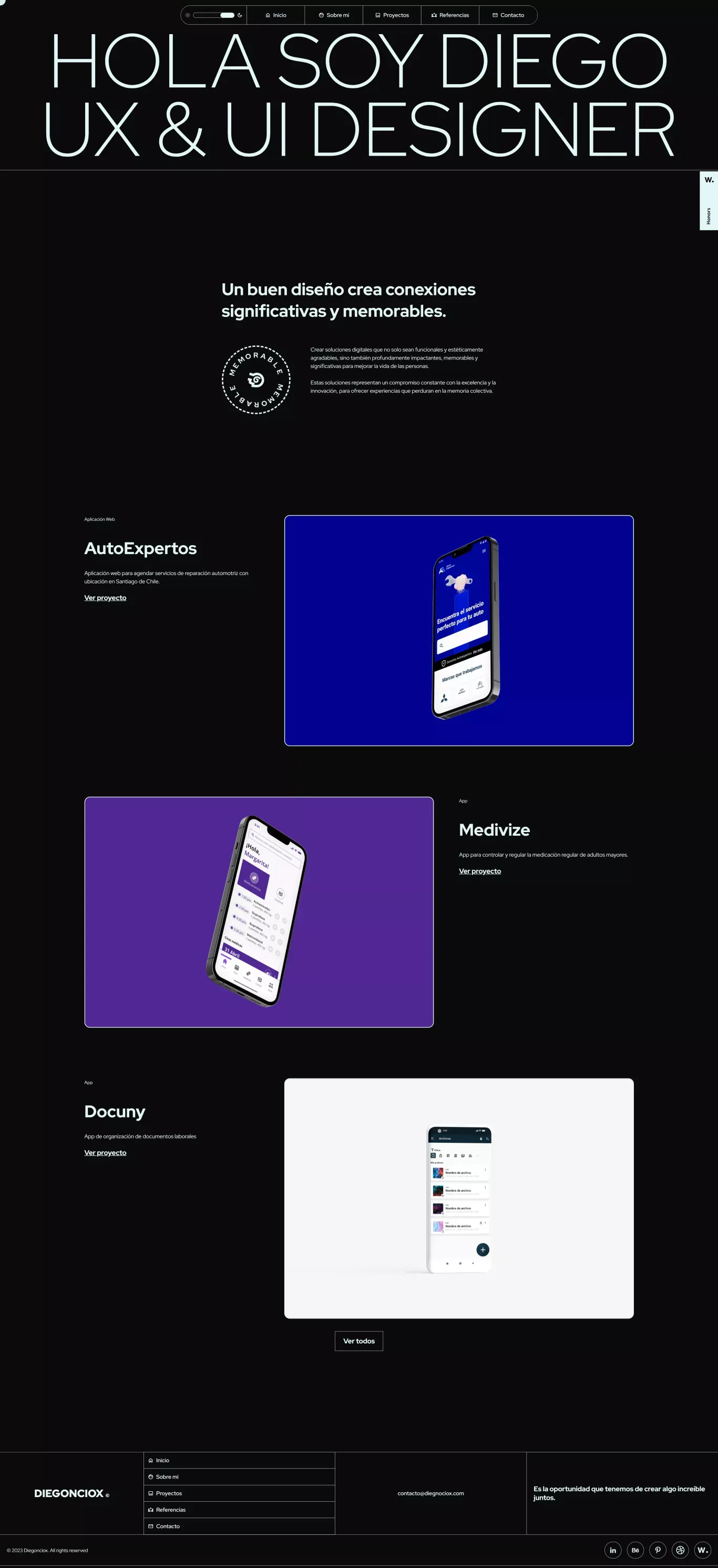 Diego Pérez - Diseñador de experiencias - Portfolio design
