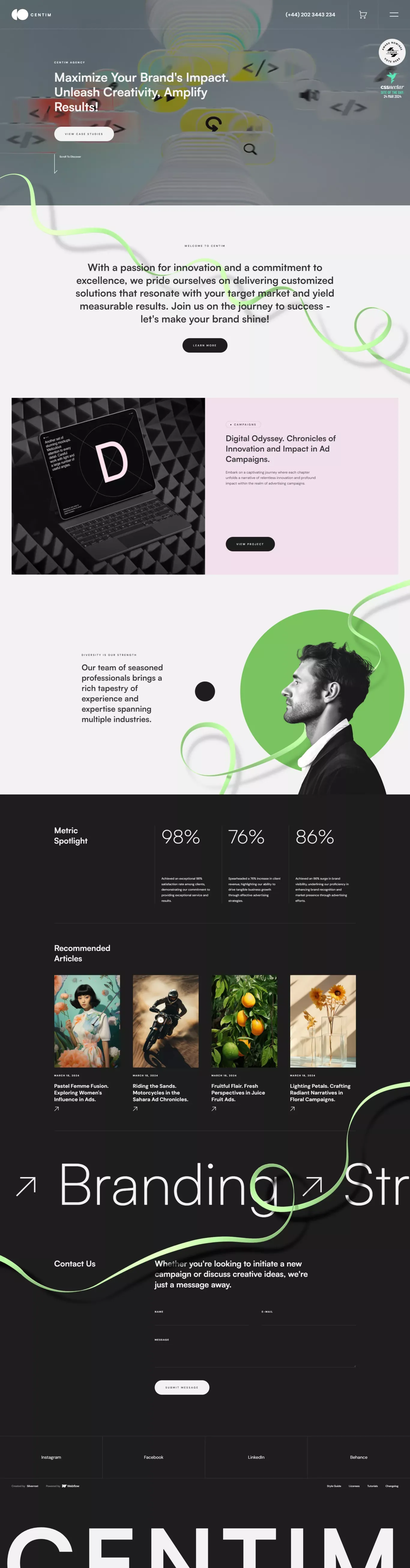 Centim - Webflow Ecommerce website template - Template design