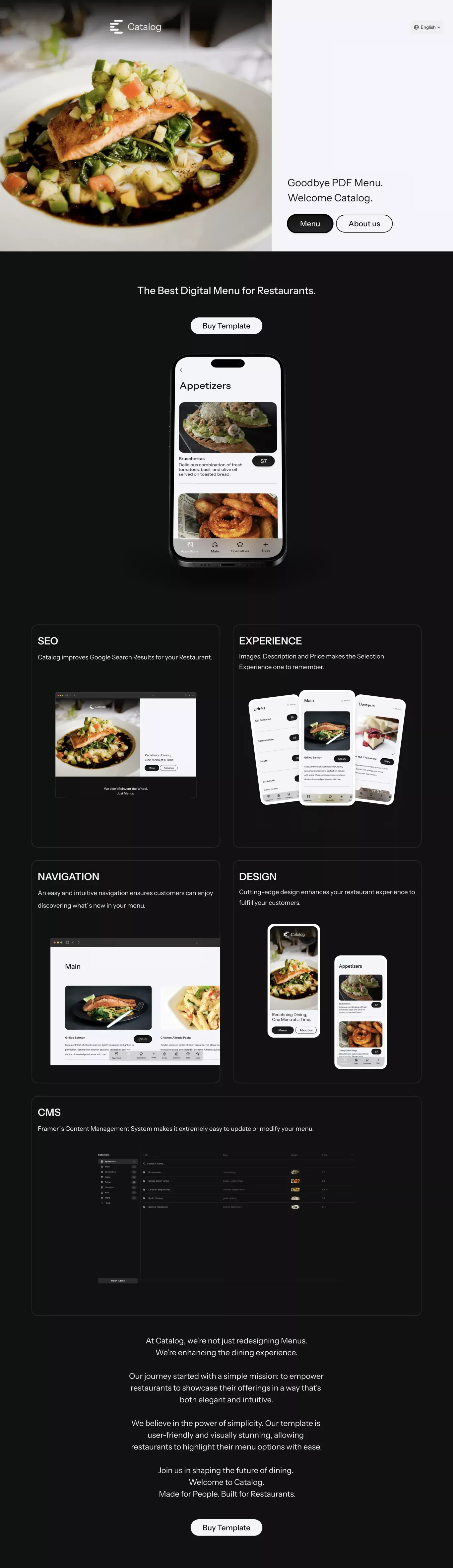 Catalog Menu for Restaurants - Template design