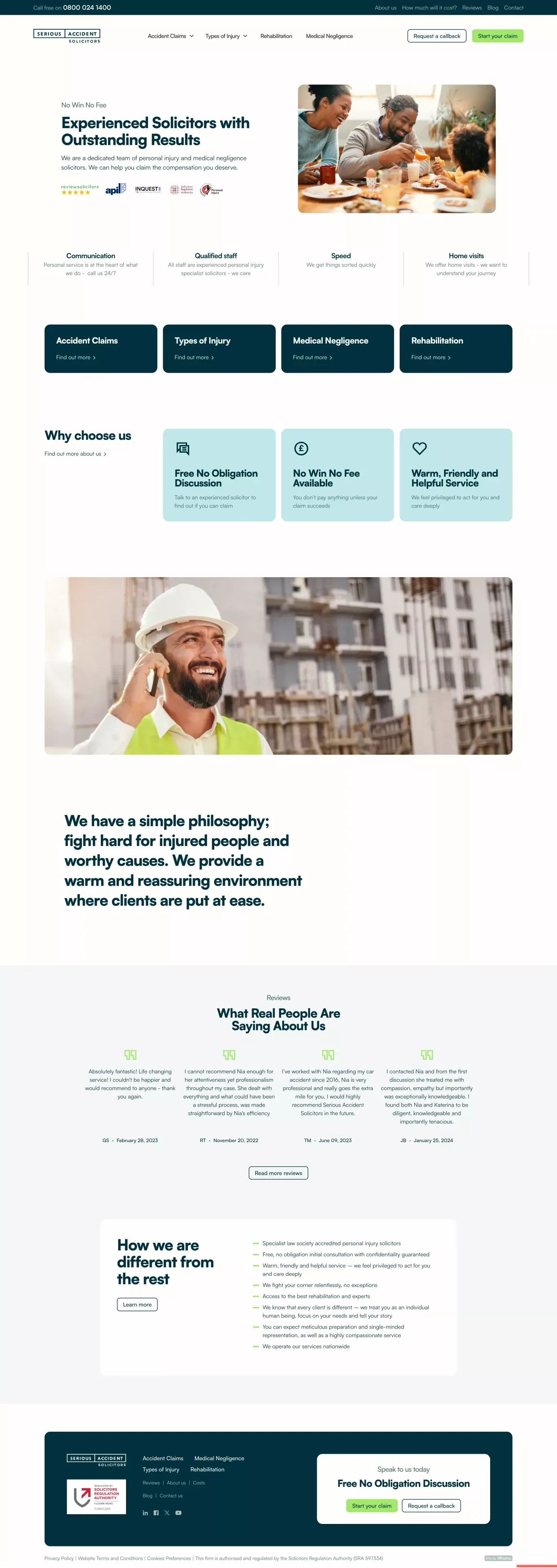 Start Your Injury Claim Today | Serious Accident Solicitors - Landing design