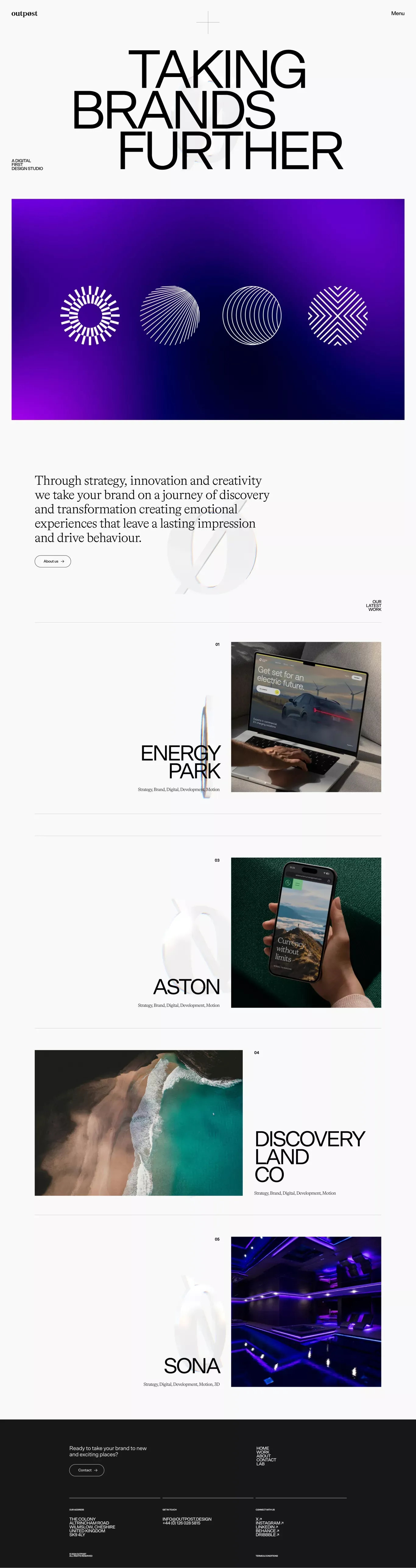 Outpost | Branding & Digital Experience Design Studio - Portfolio design