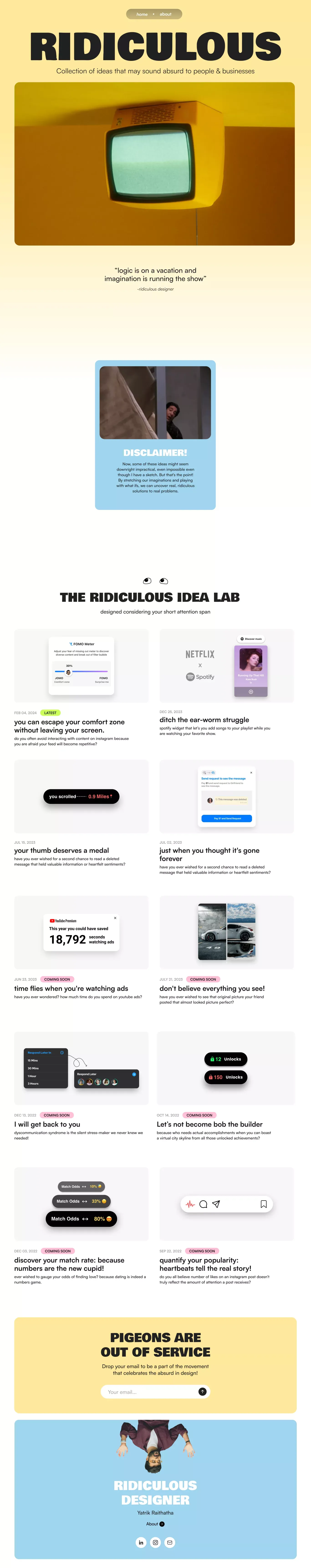 Ridiculous Design - Portfolio design