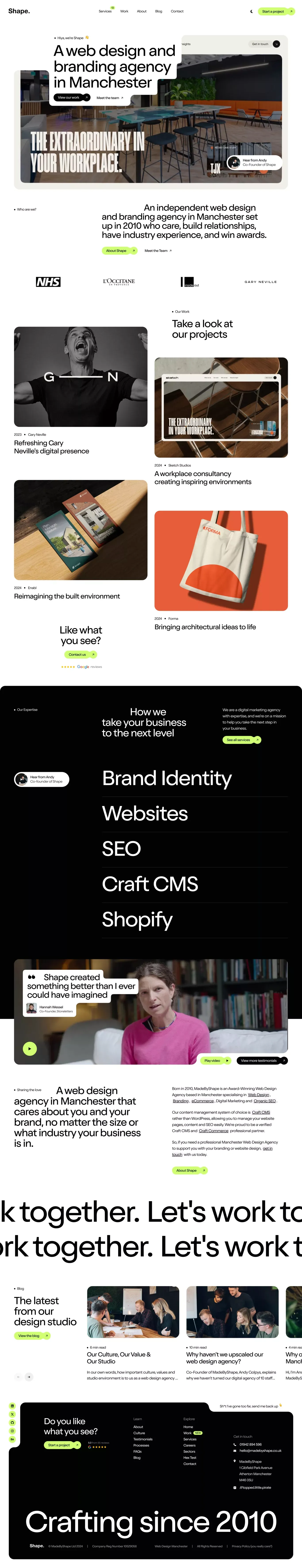 Web Design Manchester | Web Design Agency | MadeByShape - Portfolio design