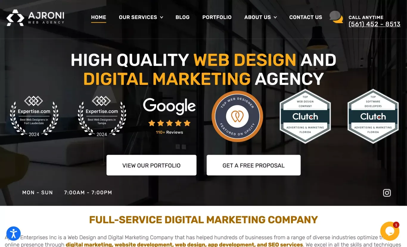 Ajroni | Web Design and Digital Marketing Company - Landing design