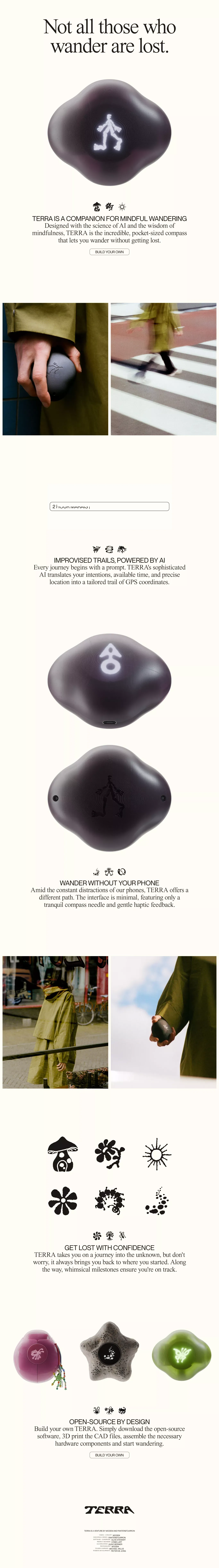 TERRA — A COMPANION FOR MINDFUL WANDERING - Landing design