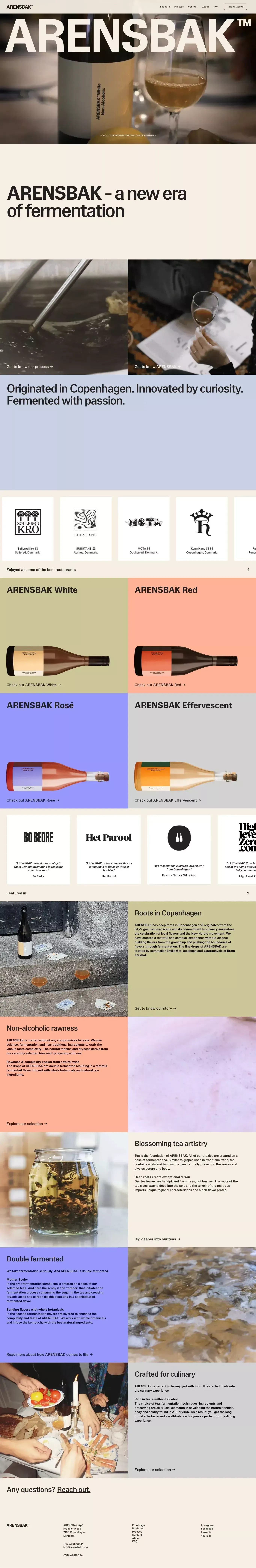 ARENSBAK - Non-Alcoholic - Ecommerce design