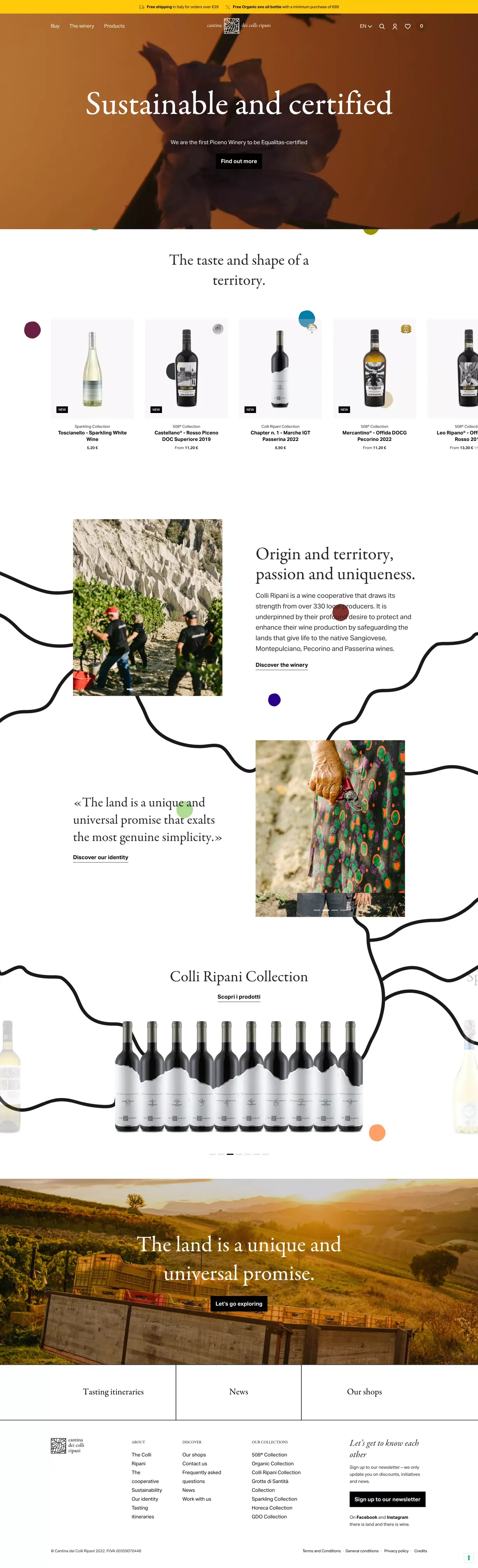 Cantina dei Colli Ripani - Ecommerce design