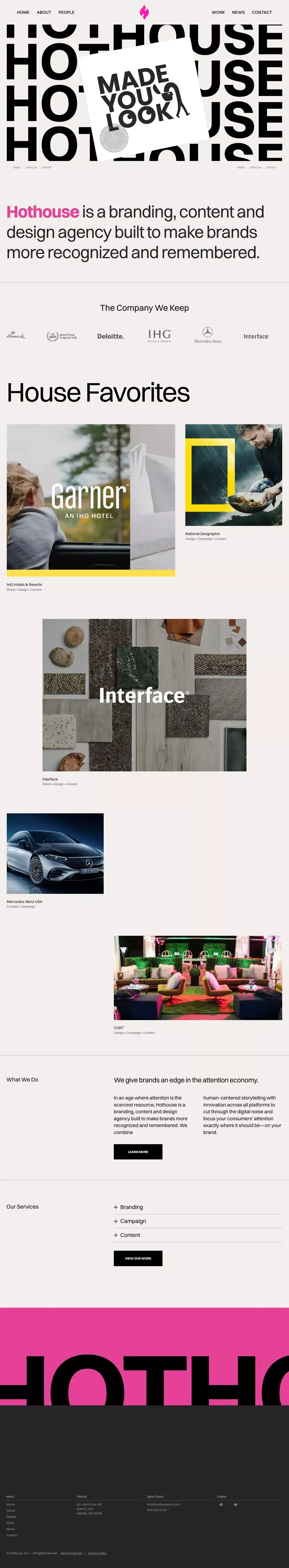 Hothouse ― A branding, content and design agency - Portfolio design