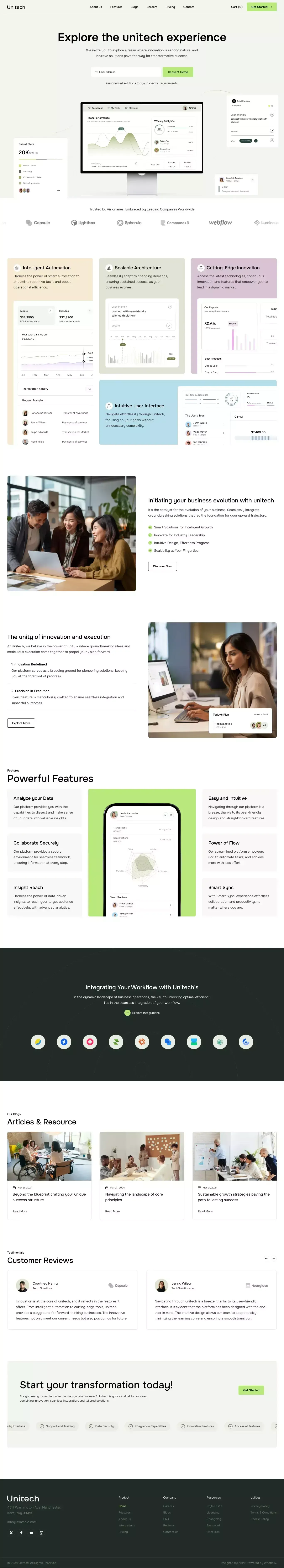 Unitech - Webflow Ecommerce website template - Template design