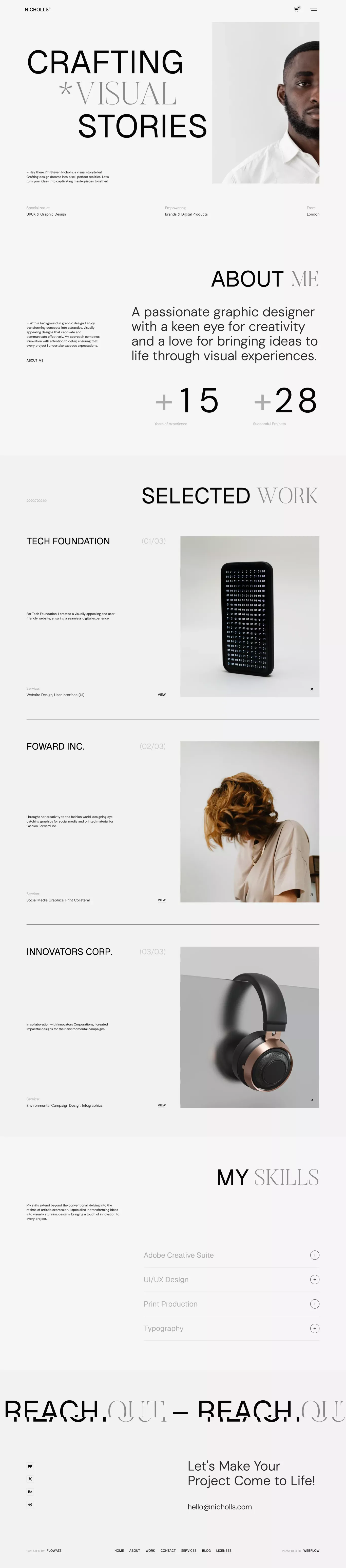 Nicholls – Webflow Ecommerce Website Template - Template design