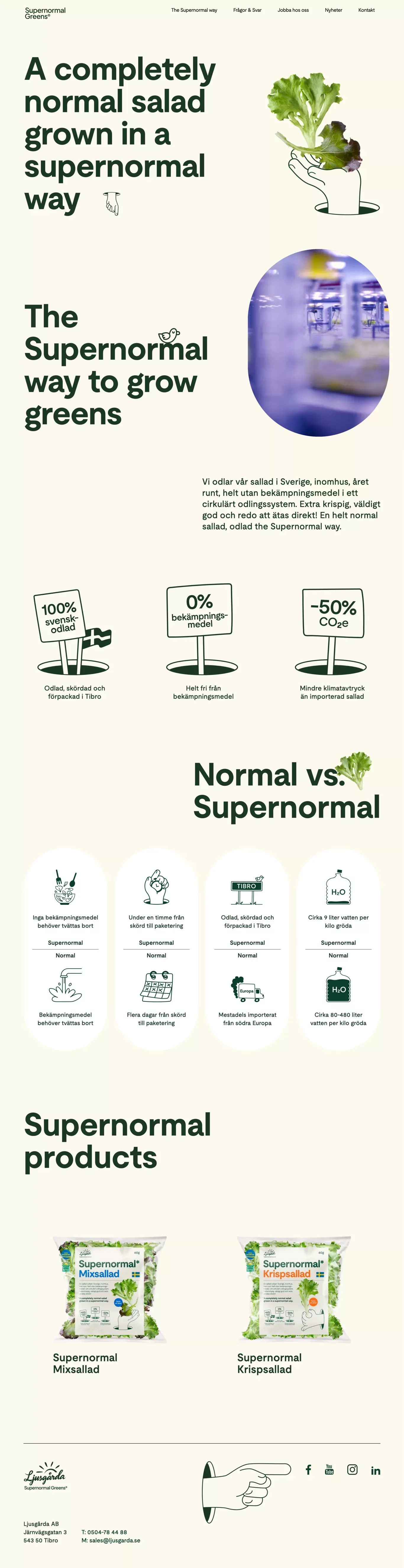 Supernormal Greens | Sallad med gott samvete från Ljusgårda - Landing design