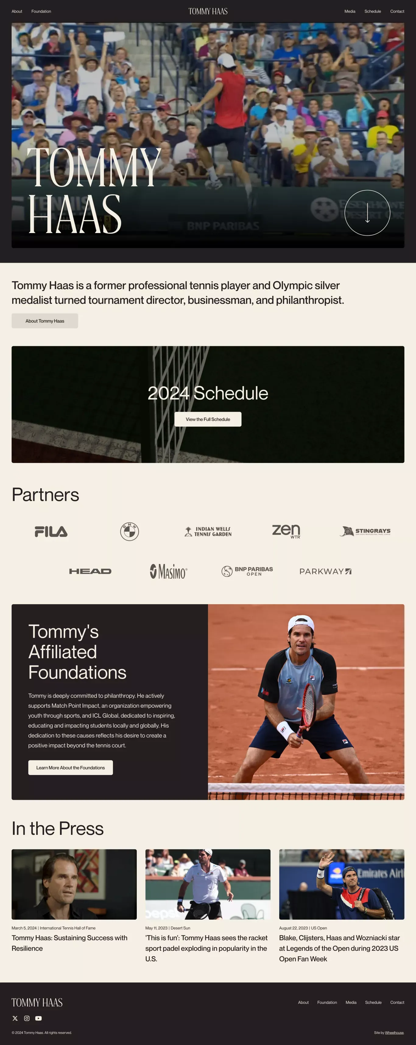 Tommy Haas - Portfolio design