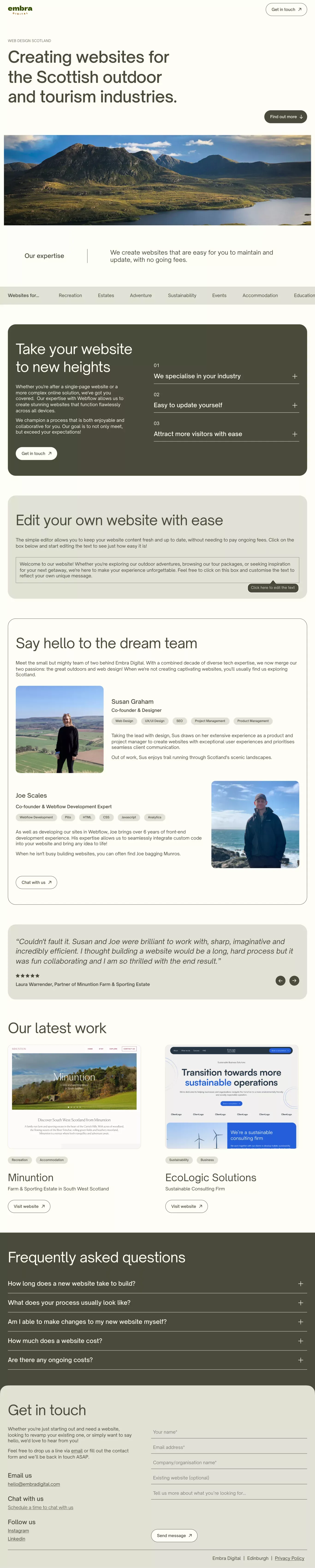 Embra Digital | Edinburgh | Leading Web Design Scotland - Landing design