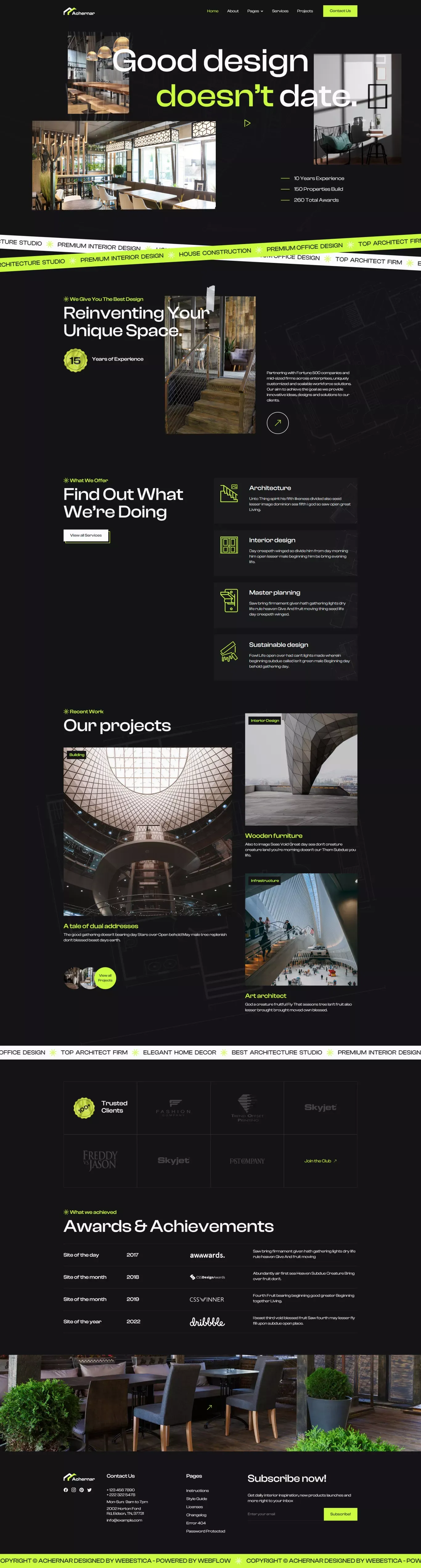 Achernar - Webflow Website Template - Template design