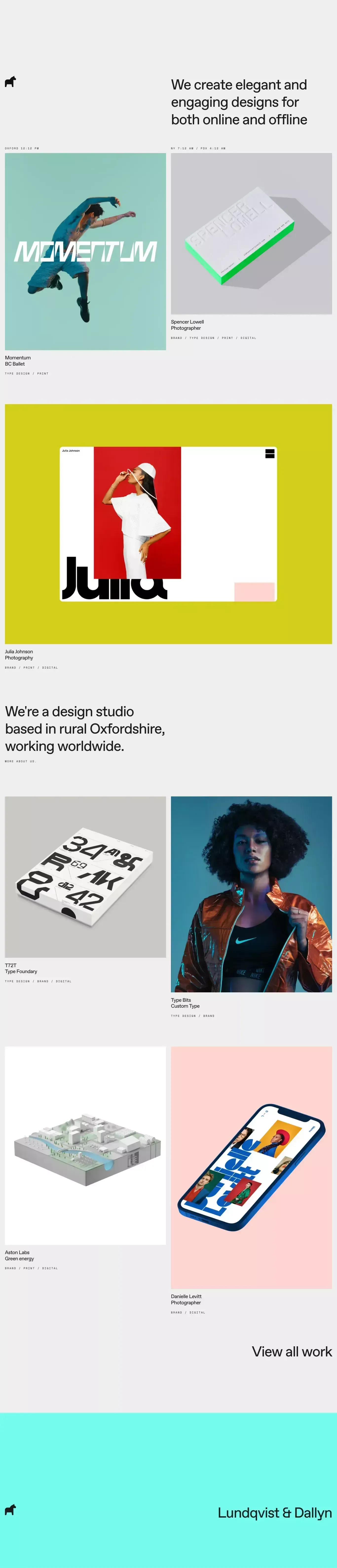 Art Direction/Design — Lundqvist & Dallyn - Portfolio design
