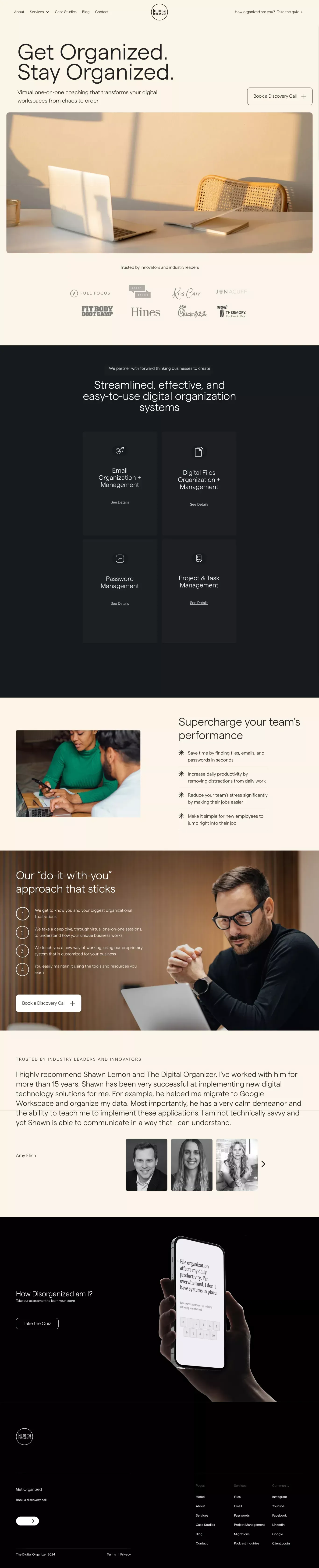 Workflow Optimization for Business | The Digital Organizer - Landing design