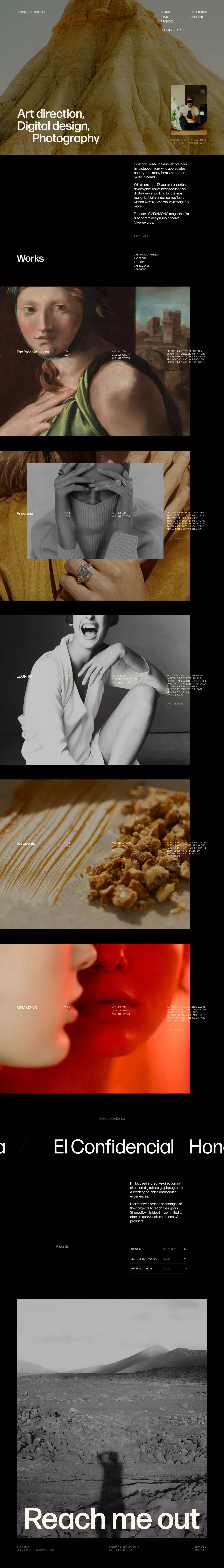 Fernando Puente — Art direction, design, photography - Portfolio design