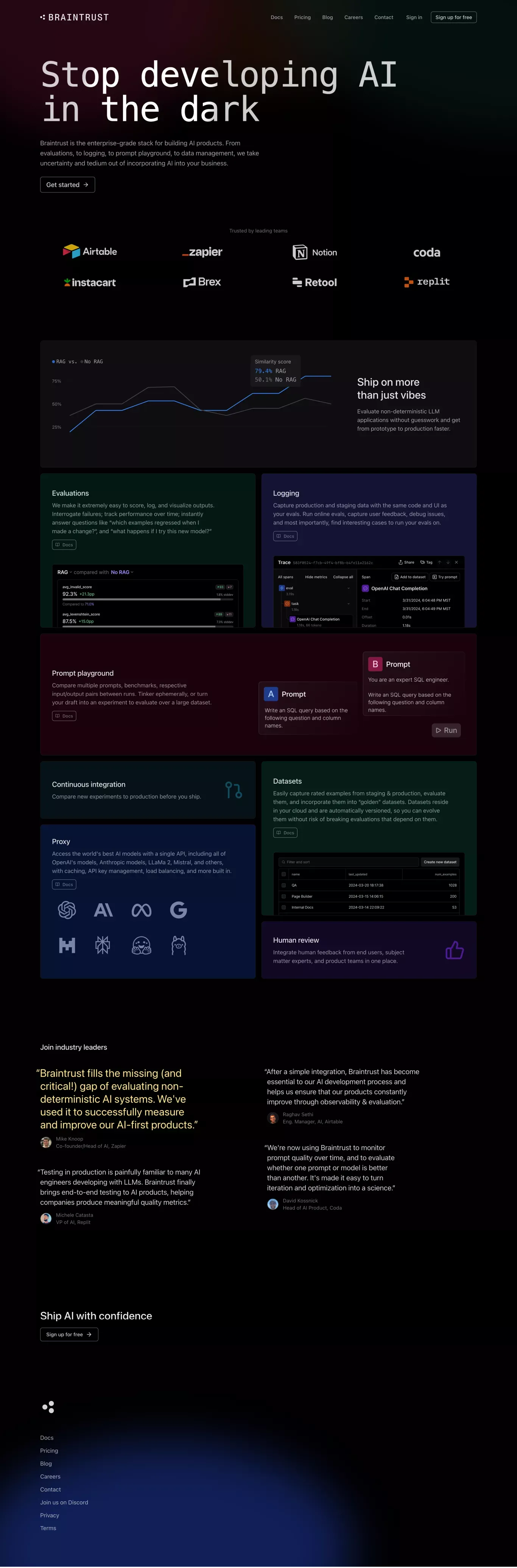 Braintrust - Landing design