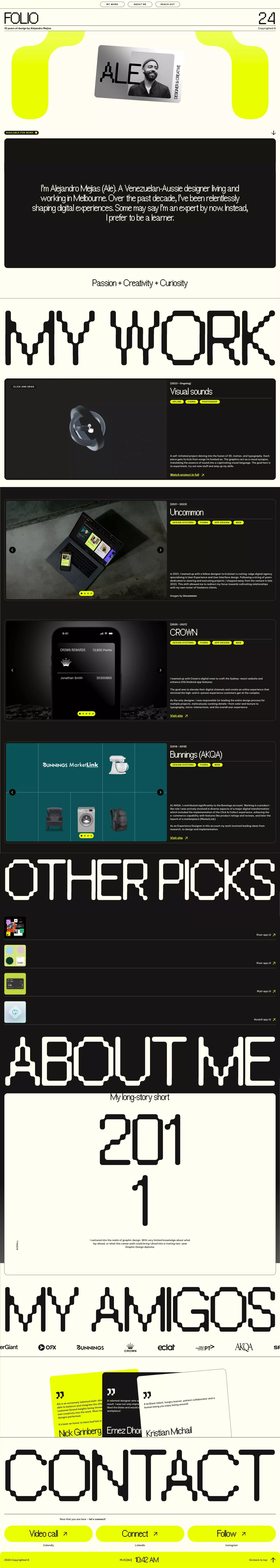 Alejandro Mejias - Portfolio design