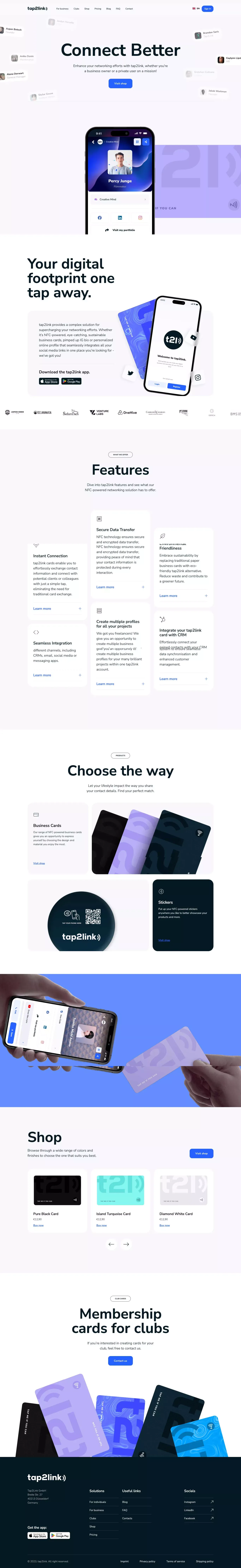 tap2link - Product page design