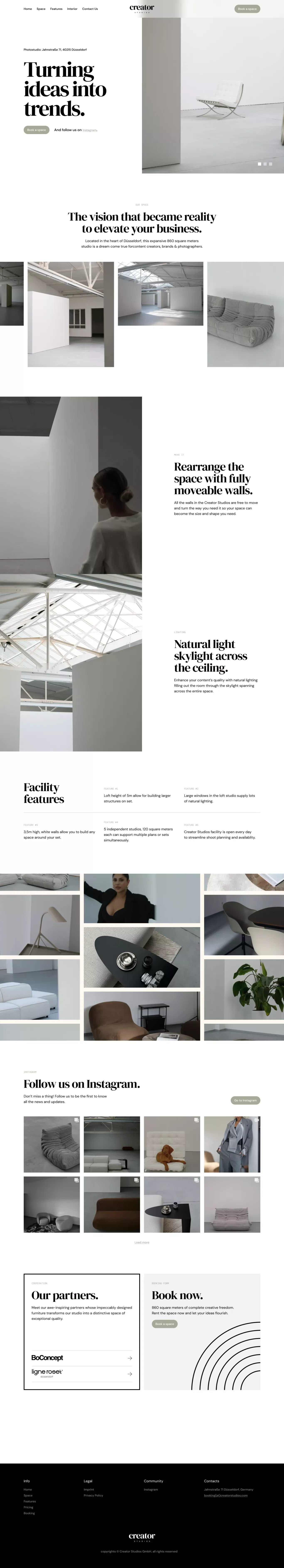 CreatorStudios - website design