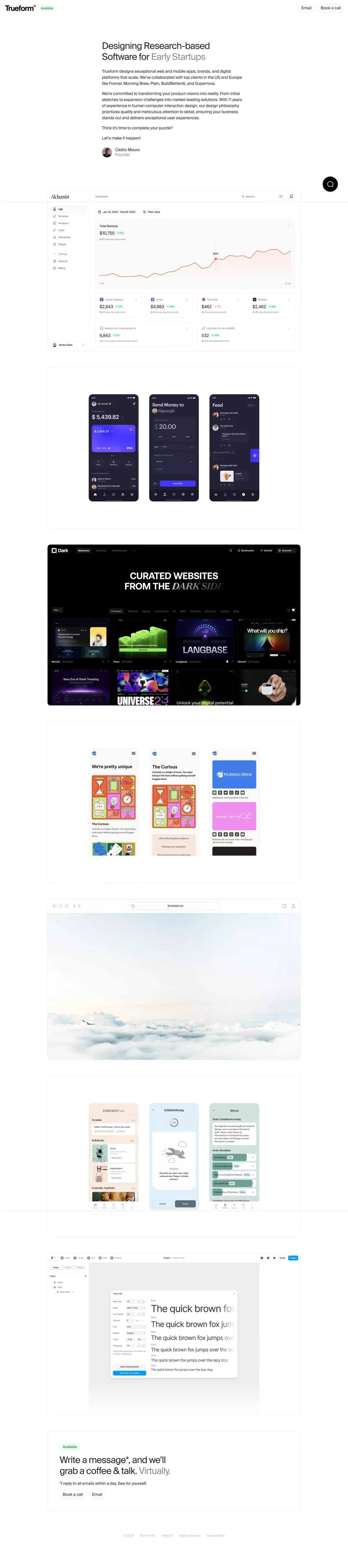 Trueform – Interface Design Studio - Portfolio design