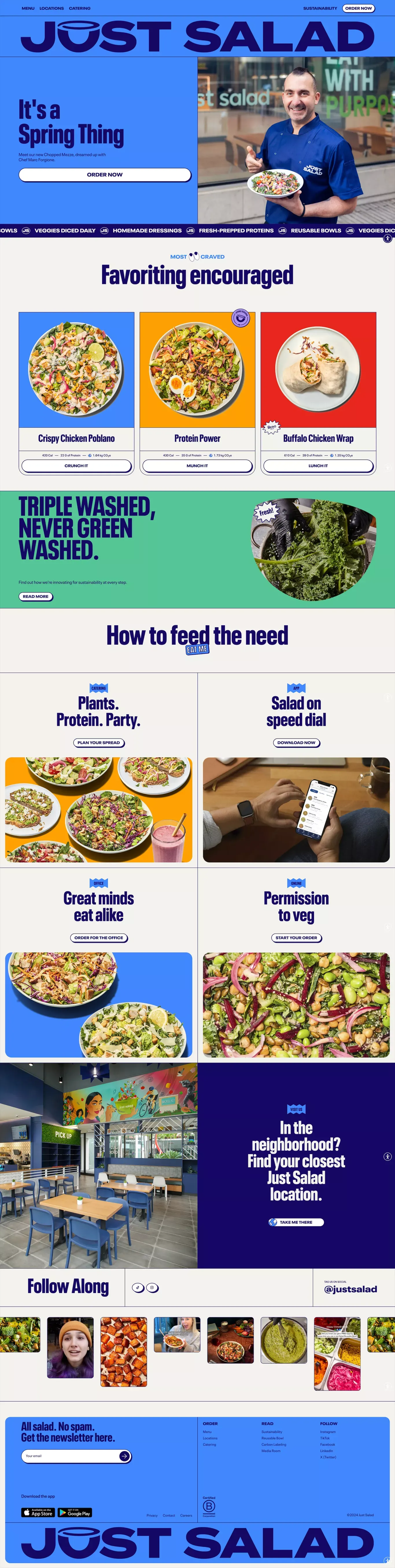 Salad Near Me | Just Salad - Landing design