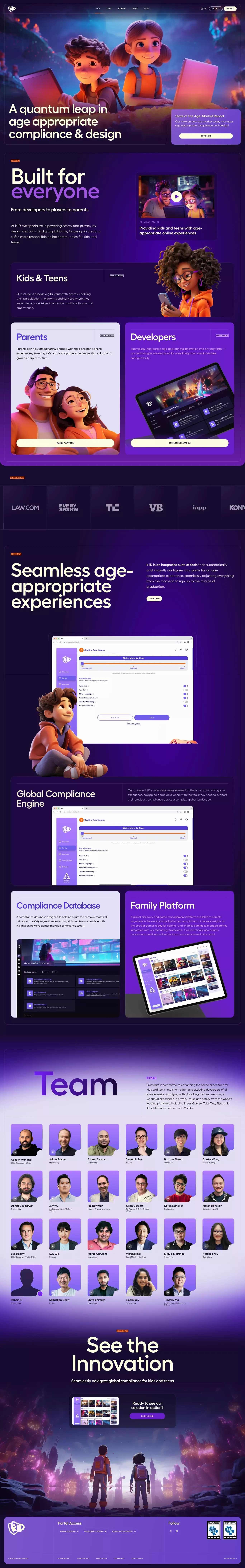 k-ID | A quantum leap in age appropriate compliance & design - Landing design