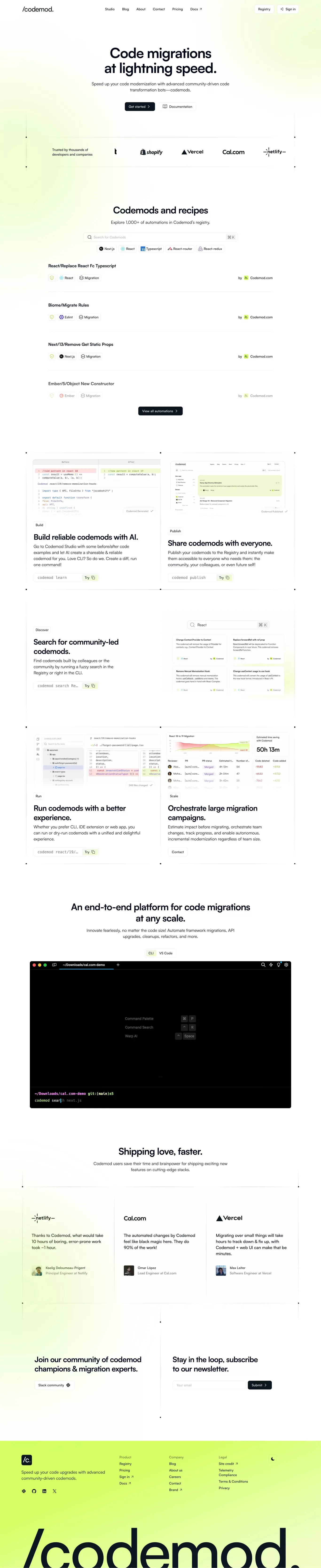 Codemod - Landing design
