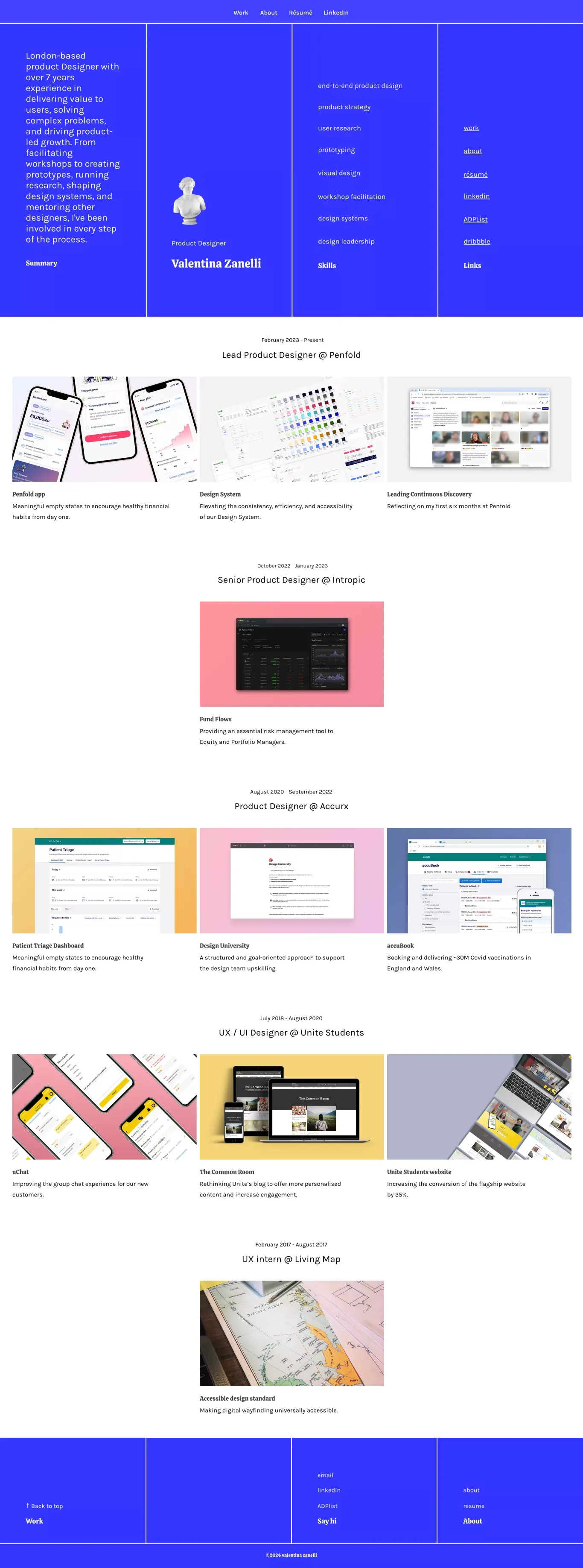 Valentina Zanelli · Product Designer · London, UK - Portfolio design