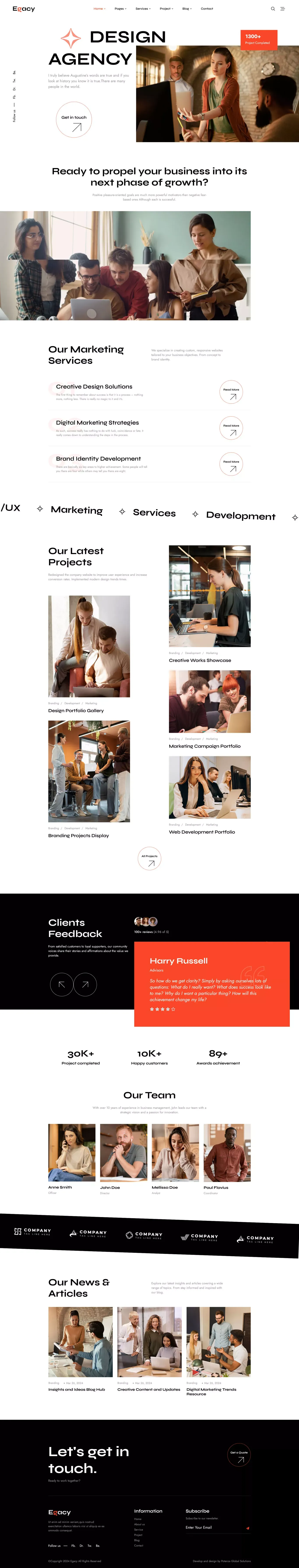 Egacy- Agency Portfolio HTML5 Template - Template design