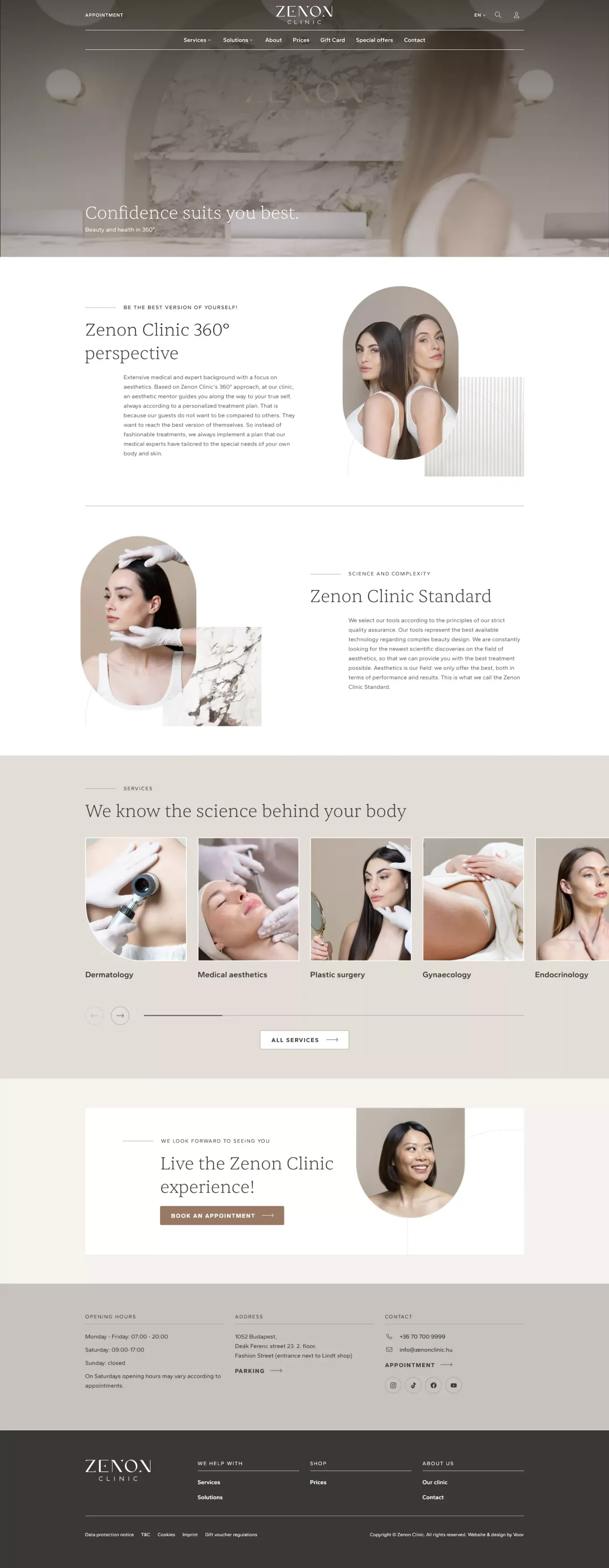 Zenon Clinic - Confidence suits you best. - Landing design