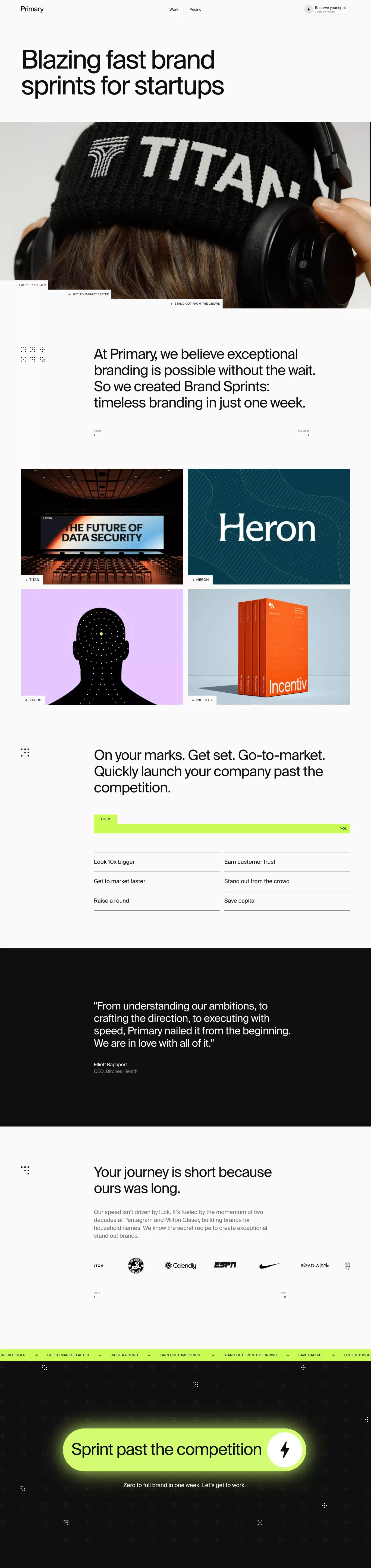 Primary | Brand Sprints - Portfolio design