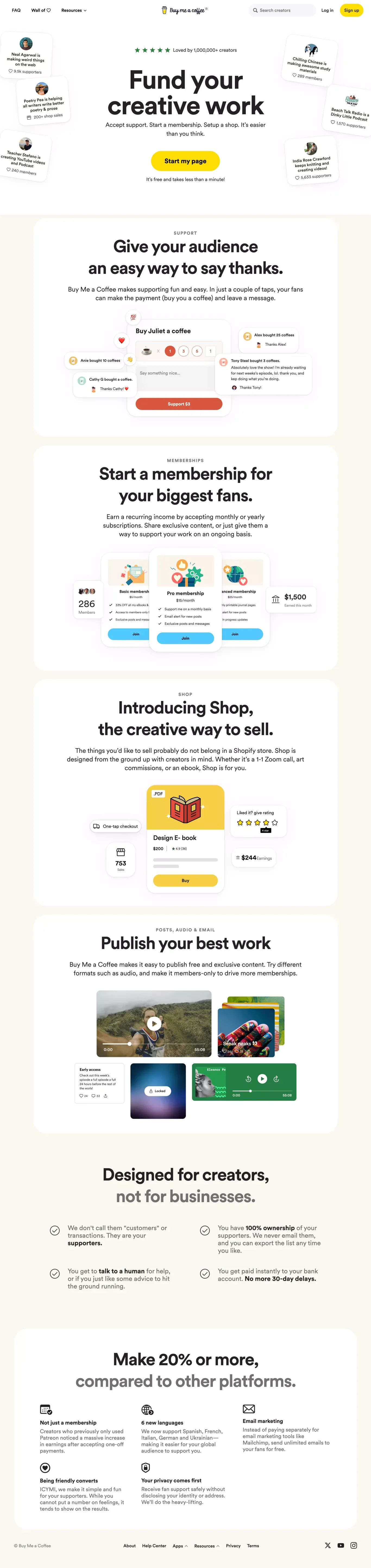 Buy Me a Coffee - Landing design