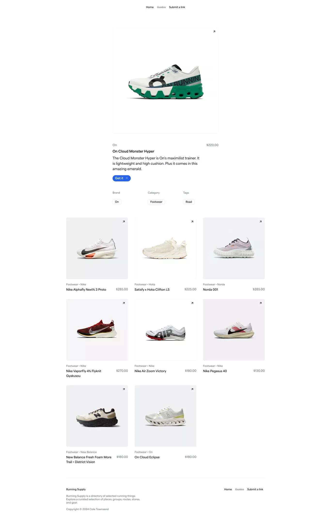 Running Supply • Running Supply - Product listing design