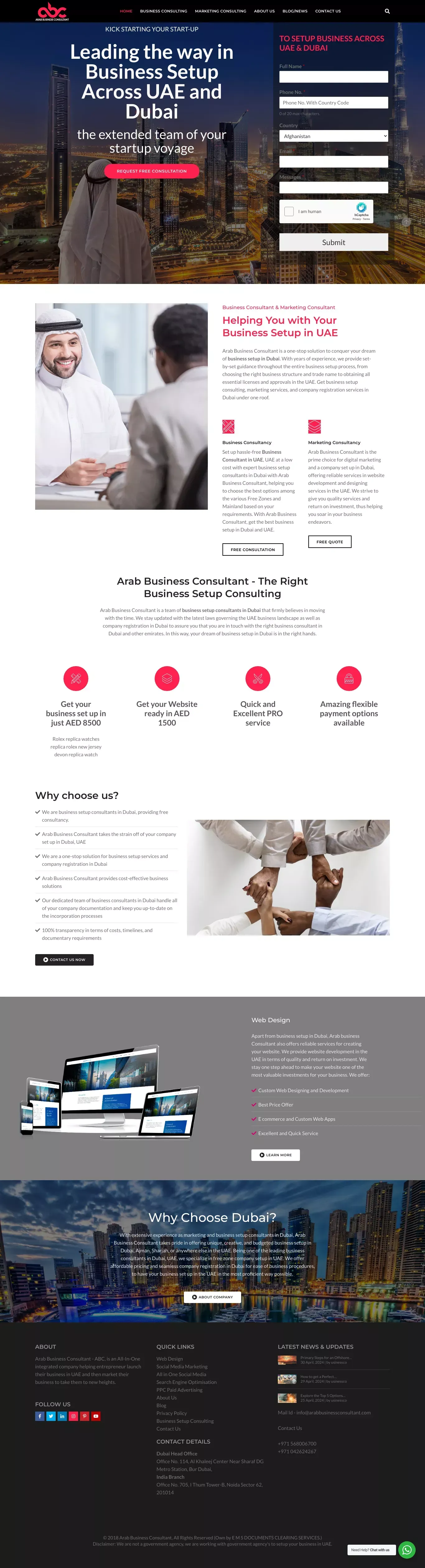 Mainland business setup in dubai - website design