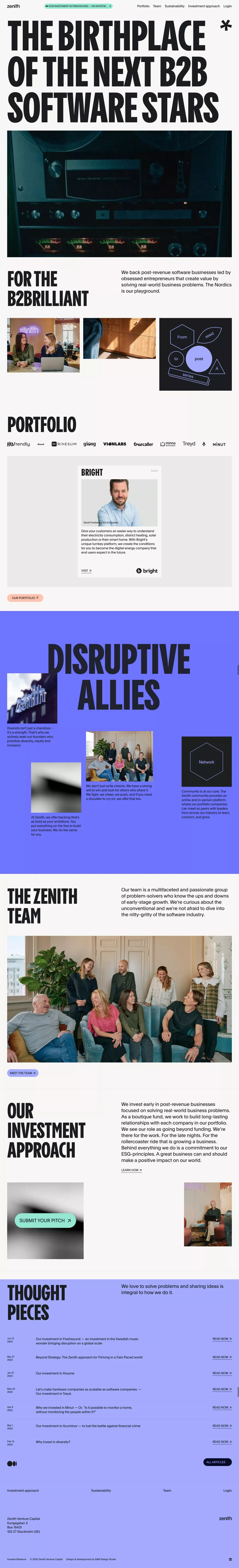 Zenith VC – Fight for growth - Portfolio design