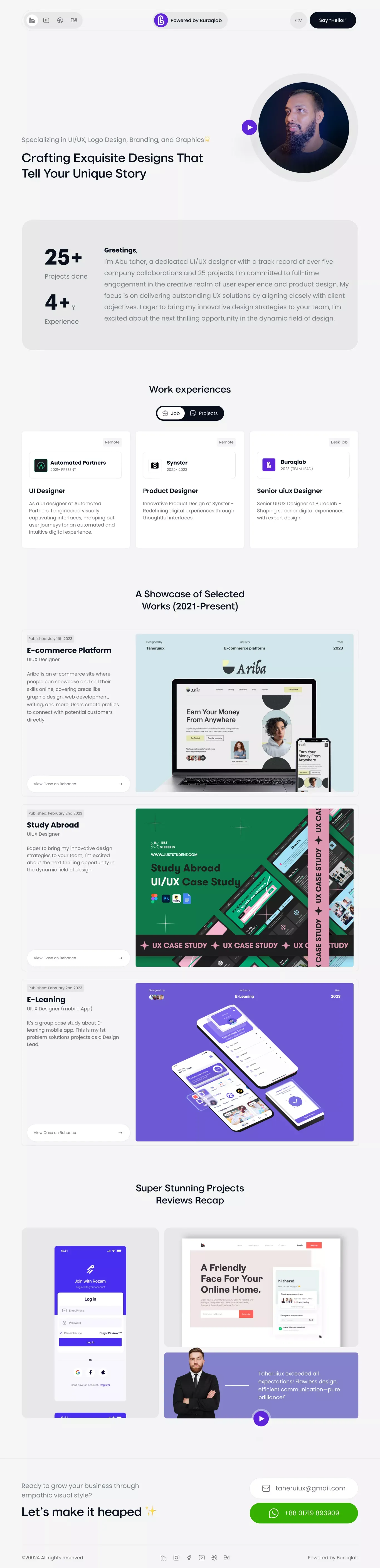 Award-winning UI/UX Design by Taher (Bangladesh) - Portfolio design