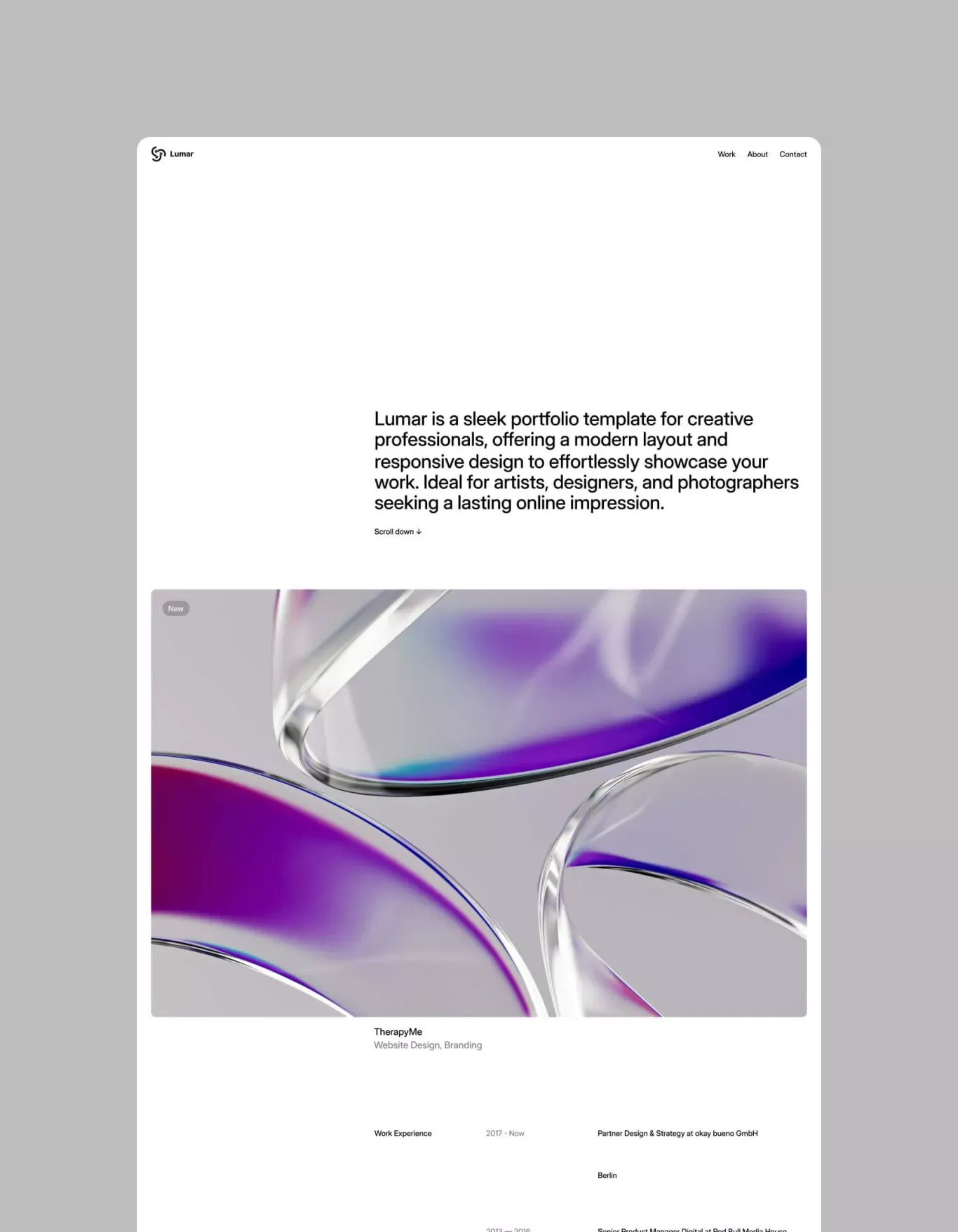 Lumar - Portfolio HTML5 Responsive Website Template - Template design