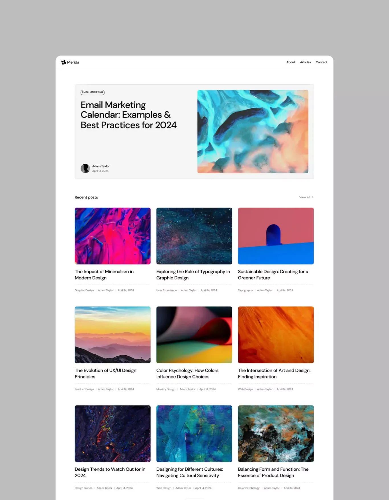 Merida - Blog HTML5 Responsive Website Template - Template design
