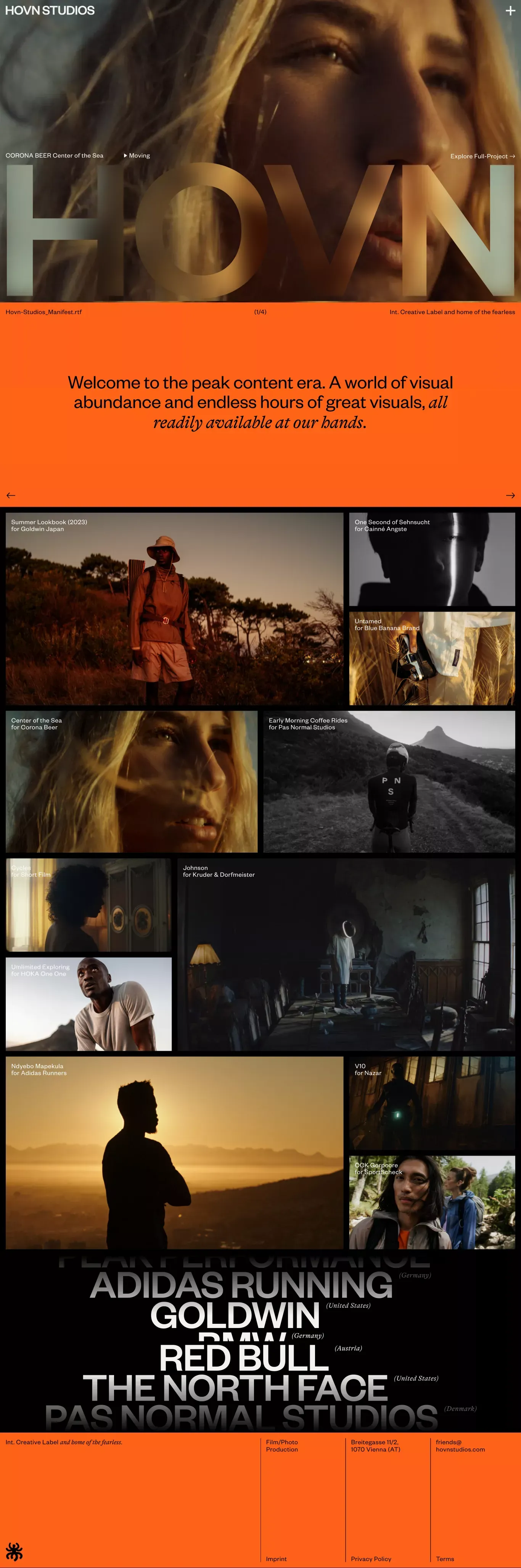 HOVN STUDIOS — Int. Creative Label and home of the fearless - Portfolio design