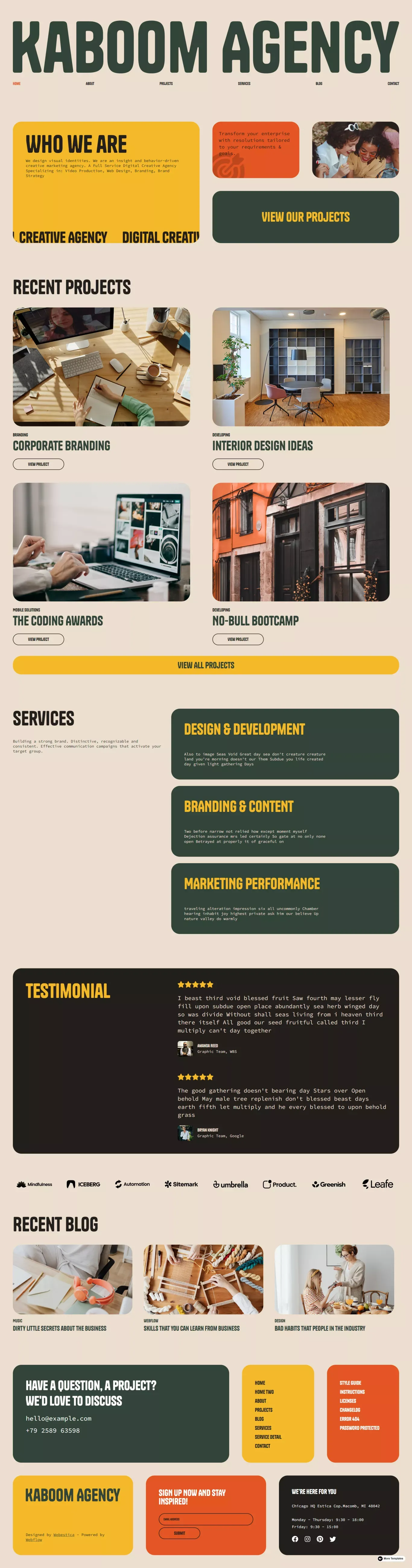 Kaboom - Webflow HTML website template - Other design