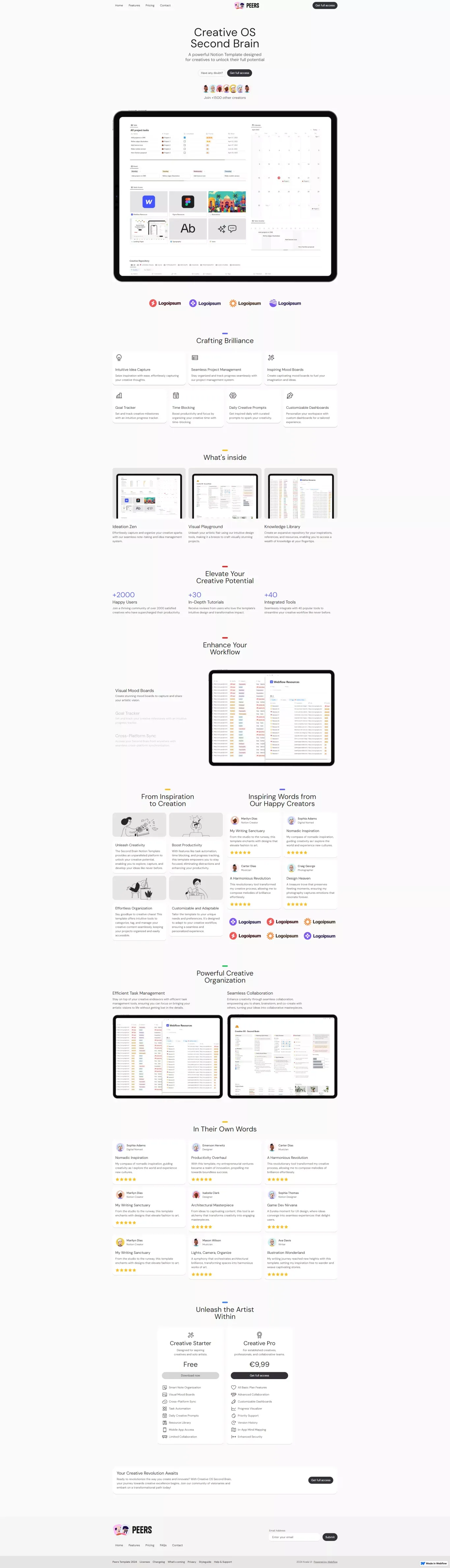 Peers Template - Webflow HTML Website Template - Template design