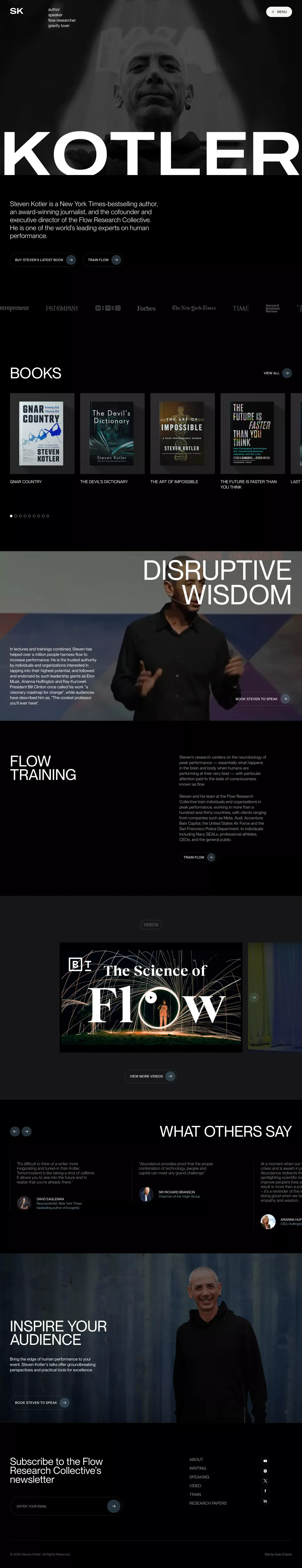 Steven Kotler: Author and Speaker - Portfolio design