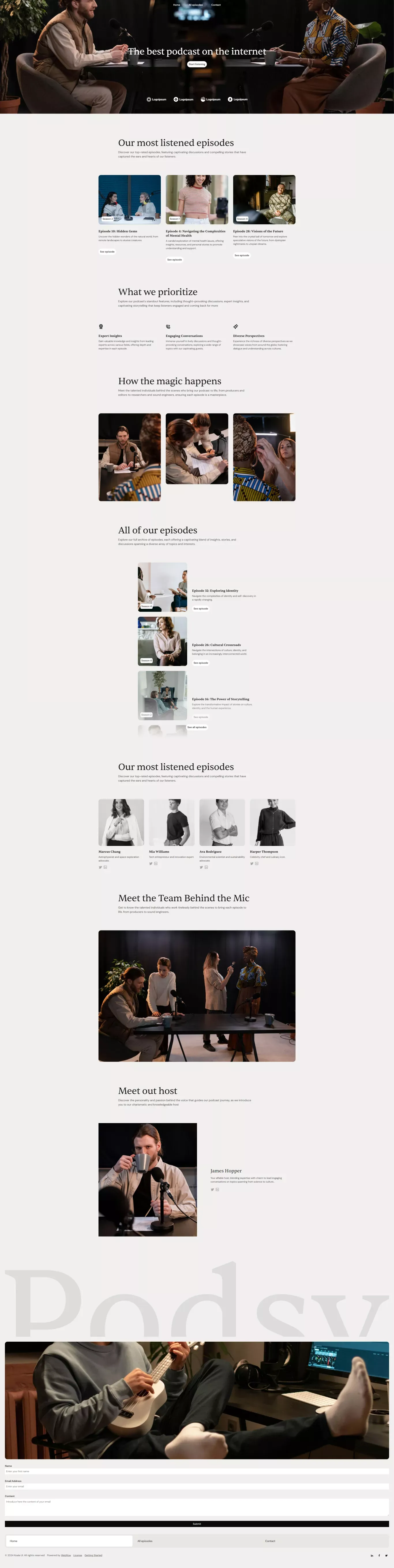 Podsy - Webflow HTML website template - Template design