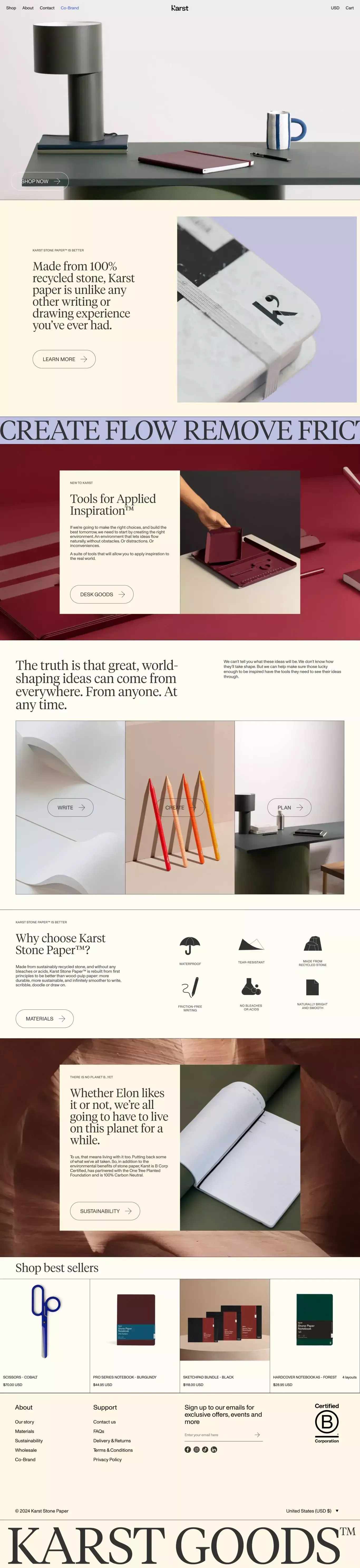 Karst Goods - Ecommerce design